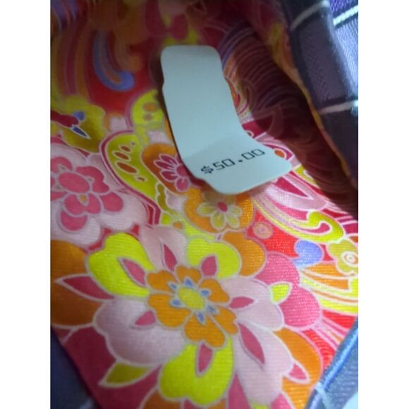 NWT John Sparks‎ Mens Tie Purple Geometric Striped Necktie Polyester - Picture 5 of 7